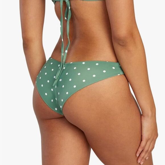 RVCA WOMEN’S LOW RISE MEDIUM COVERAGE HIPSTER BOTTOMS SIZE MEDIUM DARK IVY NWT - Picture 3 of 8